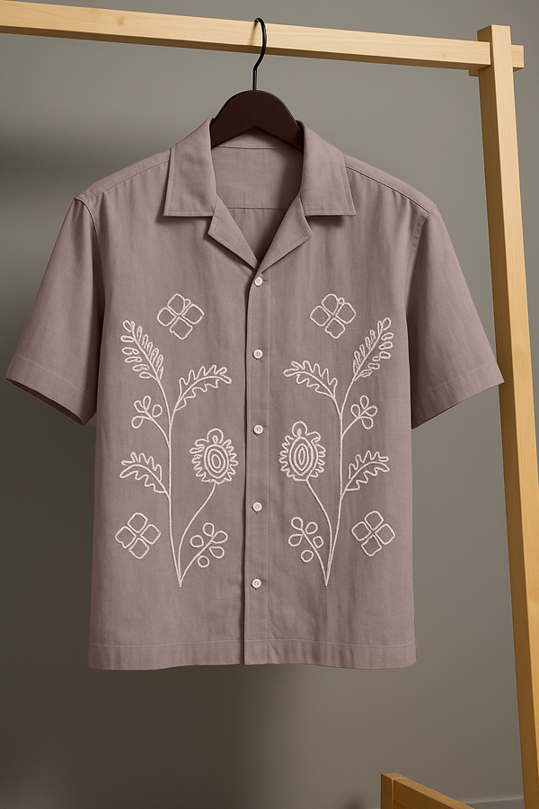 WILD FERNS - EMBROIDERED COTTON SHIRT